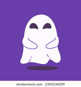 tira caricatura fantasma con capa blanca halloween espantosa ilustración