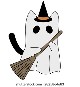 cute ghost cat halloween