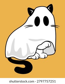 Cute Ghost Cat Halloween