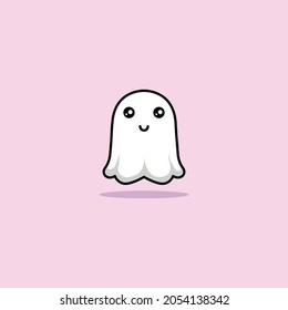 Cute ghost character. Collection of illustrations for Halloween in cartoon style with flat expressions