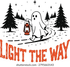 Cute Ghost Character Holding