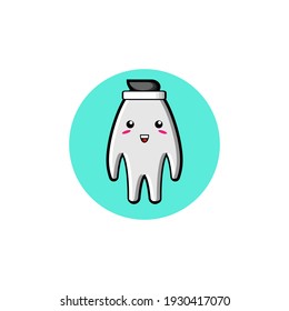 Cute ghost character illustration design wearing headband