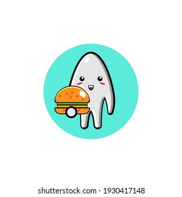 Cute ghost character illustration design eating bread