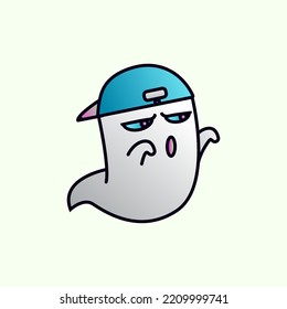 Cute ghost character illustration design