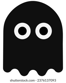 Cute ghost character isolated on white background.