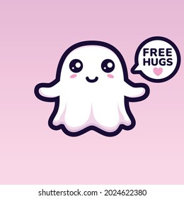 cute ghost character mascot design