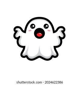 cute ghost character mascot design