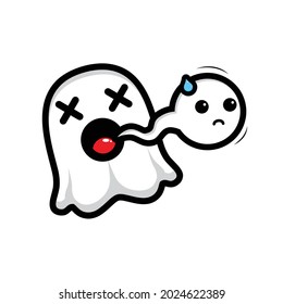 süßes Ghost-Charakter-Maskottdesign