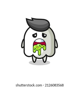 the cute ghost character with puke , cute style design for t shirt, sticker, logo element
