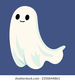 Cute Ghost character style, and flat design. Vector Illustrations for Halloween Day.