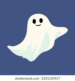 Cute Ghost character style, and flat design. Vector Illustrations for Halloween Day.