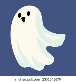 Cute Ghost character style, and flat design. Vector Illustrations for Halloween Day.