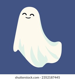 Cute Ghost character style, and flat design. Vector Illustrations for Halloween Day.