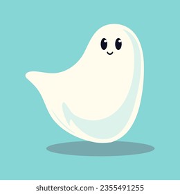 Estilo de carácter Ghost y diseño plano. Ilustraciones vectoriales para el Día de Halloween.