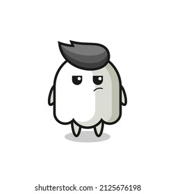 cute ghost character with suspicious expression , cute style design for t shirt, sticker, logo element