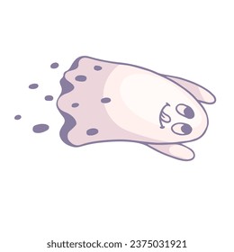 Cute ghost character. Vector graphics.