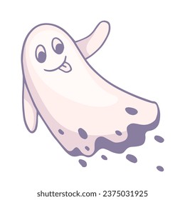 Cute ghost character. Vector graphics.