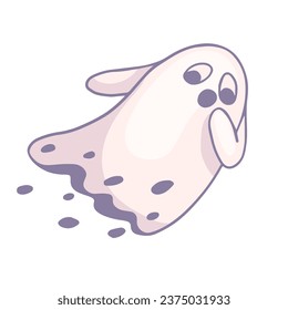 Cute ghost character. Vector graphics.