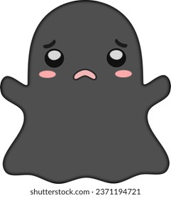 cute ghost characters emoticons isolated on white background. 