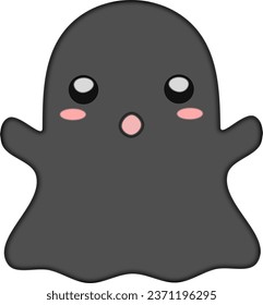 cute ghost characters emoticons isolated on white background. 