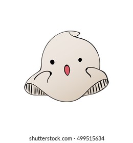 Cute ghost characters isolated on the white background. Halloween party hand drawn sketch. Fun colorful illustration for t-shirt print, banner, flyer, poster design.