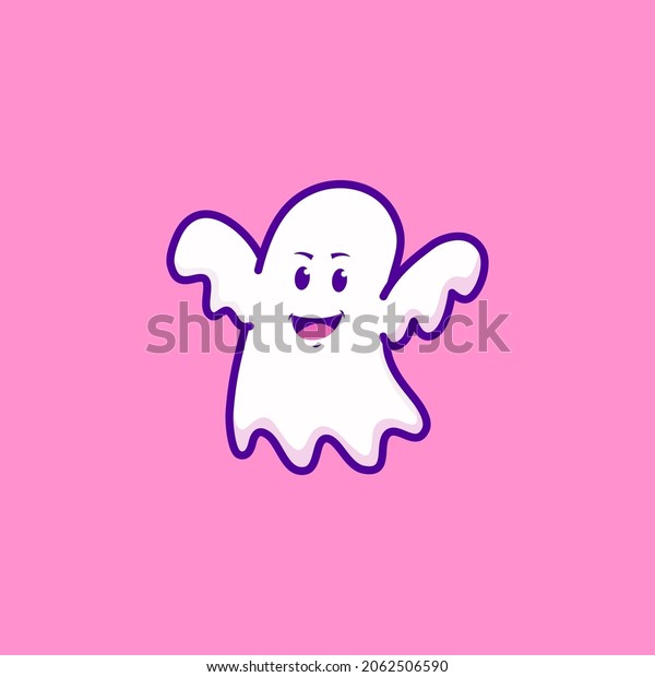 Cute Ghost Characters Scaring Stock Vector (Royalty Free) 2062506590 ...