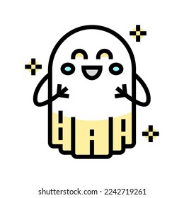 cute ghost color icon vector. cute ghost sign. isolated symbol illustration