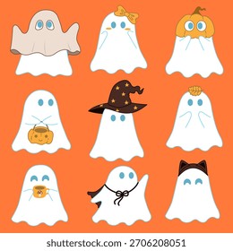Cute ghost in costume collection