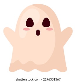 cute ghost design over white