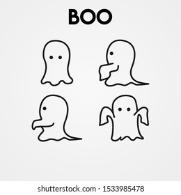 Cute ghost doodle art for halloween day