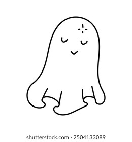 Cute ghost doodle. Vector isolated on white background