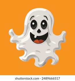 Cute ghost emoji and cute illustration for Halloween