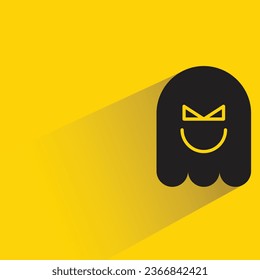 cute ghost emoji on yellow background