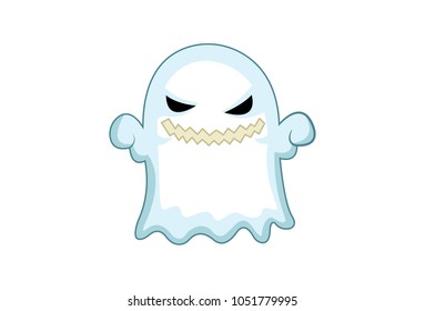 Cute Ghost Emoji . Vector Illustration. Isolated on white background.