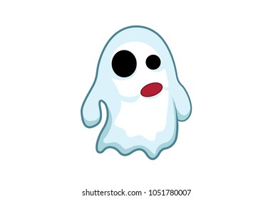 Cute Ghost Emoji . Vector Illustration. Isolated on white background.