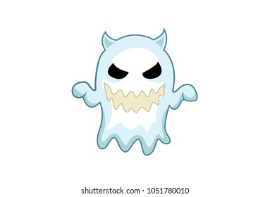 Cute Ghost Emoji . Vector Illustration. Isolated on white background.