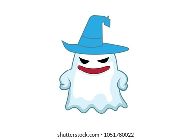 Cute Ghost Emoji . Vector Illustration. Isolated on white background.