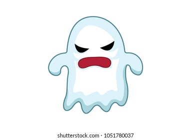 Cute Ghost Emoji . Vector Illustration. Isolated on white background.
