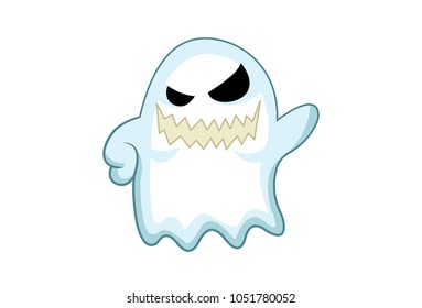 Cute Ghost Emoji . Vector Illustration. Isolated on white background.