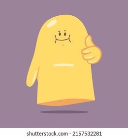 Emoción fantasma con gestos similares de personaje de dibujos animados vectores aislados en el fondo.