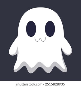 Cute ghost with emotion on a solid background.