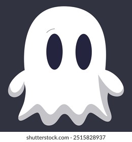 Cute ghost with emotion on a solid background.