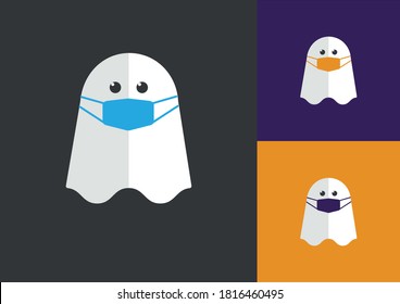 Cute Ghost with Face mask for Halloween 2020