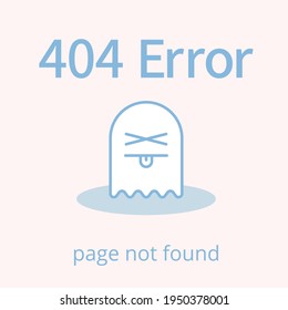 Cute ghost figure for 404 error page design. 