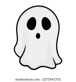 cute ghost flat vector illustration cartoon logo icon clipart isolated on white background
