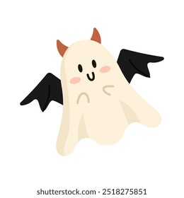 Cute ghost flying in the night