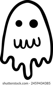 cute ghost, funny ghost, funny. cartoon, coloring, drawing