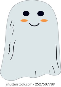 a cute ghost with a funny smile for Happy Halloween
