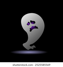 Cute Ghost with glowing eyes on a black background