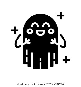 cute ghost glyph icon vector. cute ghost sign. isolated symbol illustration